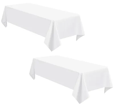 Immagine prodotto di Omgoods - 2 tovaglioli da tavolo in poliestere bianco, dimensioni 153x320 cm, ideali per feste ed eventi