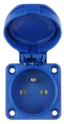 Produktbild von Einbausteckdose 10/16A 2P+Z 230V blau IP54 104-0b