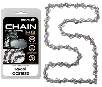 Image de Chaîne de scie 30 cm, 1,1 mm, pas 3/8", 45 dents, pour tronçonneuse Ryobi OCS1830