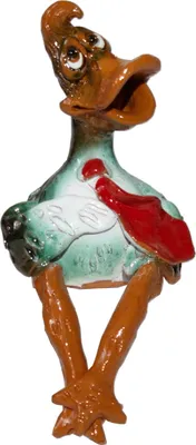 Produktbild von Gartenstecker Ente Gans Keramik Kantenhocker Zaunhocker Deko Skulptur Figur