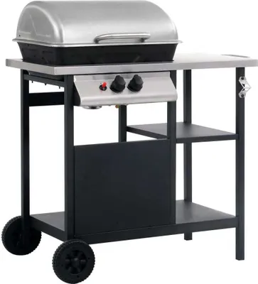 Produktbild von "im Angebot" Gasgrill mit Beistelltisch auf 3 Ebenen Schwarz und Silbern - Holzkohlegrills CC20111