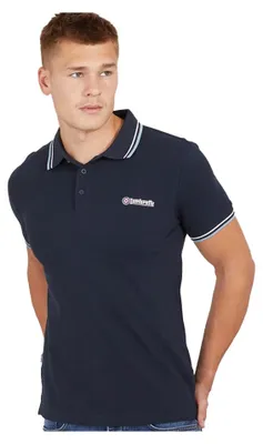 Image de Lambretta - Polo "SS25" pour homme LB239 (L) (Bleu marine/Blanc)