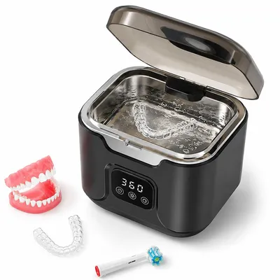 Produktbild von 42kHz Ultraschall-Reinigungsgerät, Prothesenreiniger, Zahnspangen-, Schmuck- und Brillenreiniger, 600ml Tank, mit UV-Funktion, kompakt