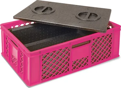 Produktbild von Stapelkorb mit EPP-Isolierbox, LxBxH 600 x 400 x 240 mm, pink