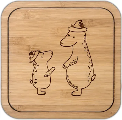 Produktbild von Mr. & Mrs. Panda Untersetzer Kork Bären mit Hut - Transparent - Geschenk, Tischuntersetzer, Tassenuntersetzer, Papa, Paps, Coaster, Papi, Opa, gläseruntersetzer, Familie