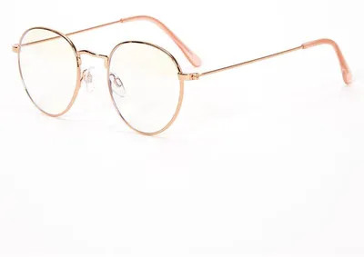 Produktbild von UNIQ Blaulichtfilter Brille - Runde Computerbrille in Roségold, Style 10