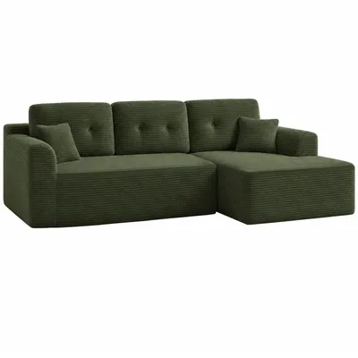 Produktbild von VASAGLE Modulares Sofa, Ecksofa mit Liege rechts, 242 cm breit, vakuumverpackt, keine Montage erforderlich, Waldgrün