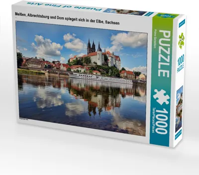 Produktbild von CALVENDO Puzzle Meißen, Albrechtsburg und Dom spiegelt sich in der Elbe, Sachsen | 1000 Teile Lege-Größe 64x48cm Foto-Puzzle für glückliche Stunden
