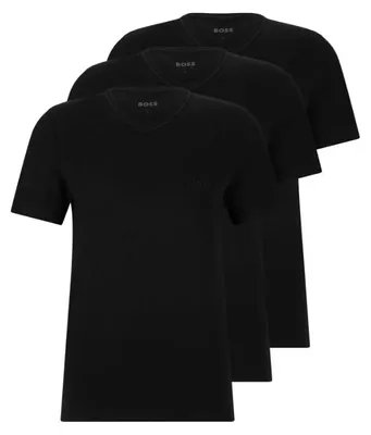 Produktbild von BOSS Herren 3er-Pack Jersey-T-Shirts mit V-Ausschnitt Unterhemd, Black Night, XL