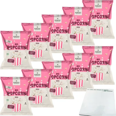Produktbild von Heimatgut Popcorn Süß VPE (10x90g Beutel) + usy Block