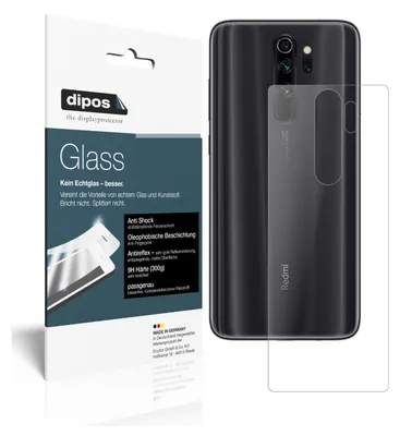 Produktbild von 2x Schutzfolie für Xiaomi Redmi Note 8 Rückseite matt - Anti-Shock 9H Folie dipos Glass Kunststoffglas