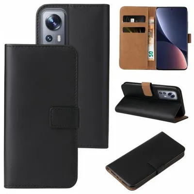 Produktbild von Kunstleder Flip-Hülle für Smartphones - Farbe: Schwarz - Modellkompatibilität: Für Xiaomi 12 Pro