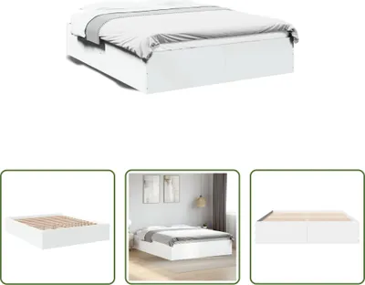 Produktbild von The Living Store Bettgestell Weiß 150x200 cm Holzwerkstoff