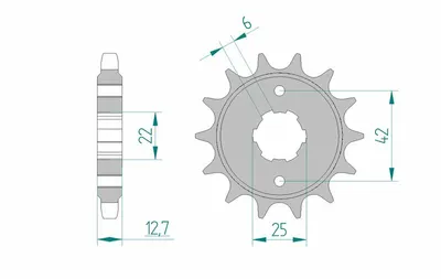 Produktbild von AFAM Stahl Standard Ritzel vorne - 530