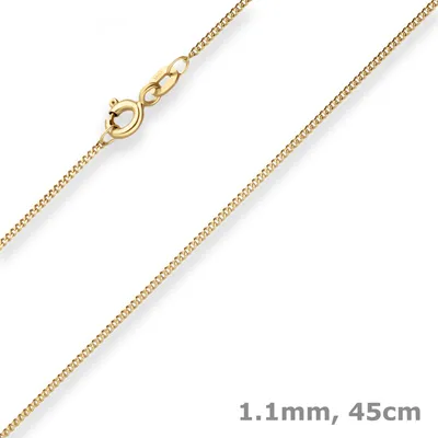 1-1mm-Panzerkette-aus-333-Gelbgold-45cm