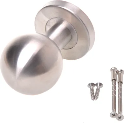 Immagine prodotto di Aqbau® Pomolo a sfera su rosetta rotonda Maniglia per pomolo Pomolo per porta in acciaio inox