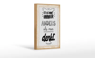 Produktbild von Holzschild Es kommt immer anders als man denkt, 30x20 cm, Holzschilder Spruch Glück Weisheit