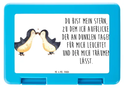 Produktbild von Mr. & Mrs. Panda Essensbehälter Pinguin Liebe - Weiß - Geschenk, Lunchbox, Geschenkidee, Snackbox, Bentobox, Vertraut, Pinguine, Partner, Vesperbox, Freundin, Bento Box