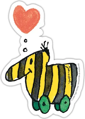 Produktbild von Spreadshirt Janoschs Tigerente Herz Liebe Sticker Aufkleber, 10 x 10 cm, Mattweiß