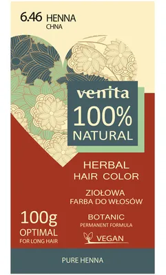 Obrázek produktu pro Venita Přírodní Barva na Vlasy Červeno-Hnědá - Přírodní a Jemná Barva Pro Vaše Vlasy
