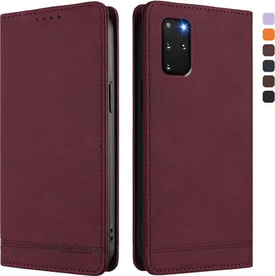 Obrázek produktu pro Pouzdro pro Samsung Galaxy S20+ 5G, retroPolyuretankožené flip pouzdro s stojánkem a přihrádkami na karty Červený