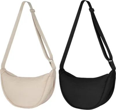Produktbild von Aucuu Damen Halbmond Crossbody Schultertasche Nylon Reißverschluss-China