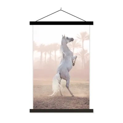 Produktbild von MuchoWow® Textilposter Pferd - Sand - Palme 120x180 cm mit schwarzem Rahmen - Fotos