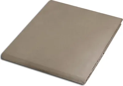 Image de Drap de lit en satin de coton beige foncé 041/160x220