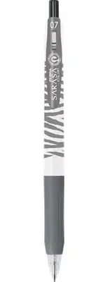 Gélové pero, 0,33 mm, stláčací mechanizmus, pruhované telo, ZEBRA "Sarasa Clip Pastel", pastelovo čierne