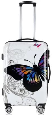 Produktbild von MONZANA® Hartschalenkoffer Set Butterfly Basic Reisekoffer Trolley Koffer ABS Zwilllingsrolle Alu-Teleskopgriff Schloss