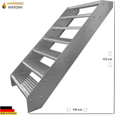 Immagine prodotto di Scala a pioli in acciaio 7 gradini zincata - (L x P x A) 139cm x 80cm x 133cm
