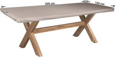 Produktbild von Raffles Covers Schutzhülle für Tischplatte 200 x 100 cm | Atmungsaktiv | Wasserdicht | UV-beständig | Doppelnähte | Elastischer Kordelzug
