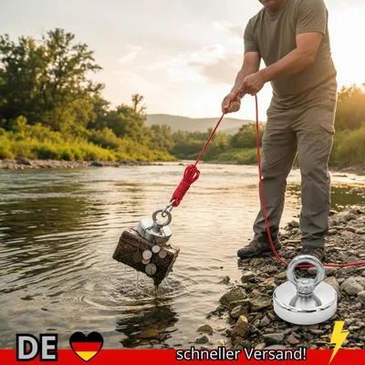 Produktbild von Superstarke Neodym-Angelmagnethaken N52 Robuster Magnet mit Senkloch