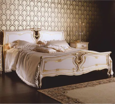 Produktbild von Casa Padrino Luxus Barock Doppelbett Weiß / Gold - Barock Möbel -  Italy