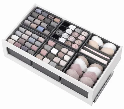 Produktbild von Aufbewahrungsbox Schubladen Organizer aus Vliesstoff Faltbare Stoffboxen Faltboxen 6er Set für PAX 100 Kleidung Accessoires Kleiderschrank Ordnung