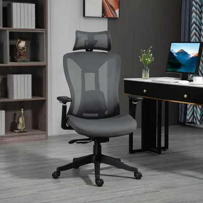 Obrázek produktu pro Kancelářská židle - Ergonomická židle - Židle pro počítač - Otočná židle - Židle s nastavitelnou bederní opěrkou
