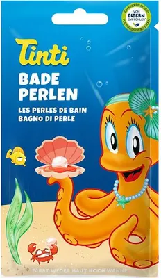 Produktbild von Tinti Badeperlen für Kinder, Orange, fruchtig, hautfreundlich, färben weder Haut noch Wanne