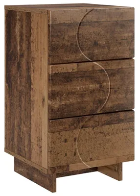 Immagine prodotto di Tavolino da notte in legno massello, dimensioni 33,5 x 34,5 x 60 cm, realizzato in materiale composito di legno