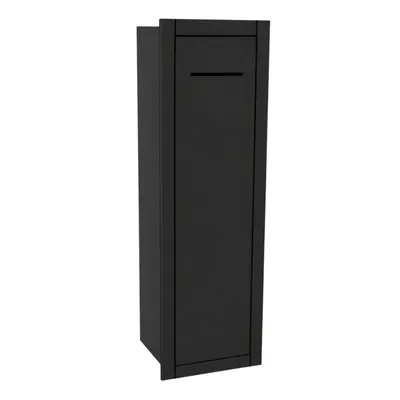 Produktbild von Unterputz-WC-Schrank ComfortCove 28 × 79 cm Push-Open mit Toilettenpapierfach und Bürstenfach – Schwarz Matt – rechts öffnend