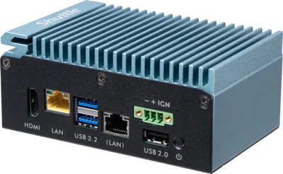 Produktbild von Shuttle Edge PC SPCEL02 , Intel Celeron J6412, 1x HDMI, 2x 2.5G LAN, 1x COM, DIO (4x in, 4x out), 3x USB, 2x M.2, 12-24V, 24/7 Dauerbetrieb, lüfterlos, inkl. VESA & DIN-RAIL Halterung, 0,46L Größe PC, Mini-PC Barebone, Intel SoC, BGA 1493, DDR4-SDRAM, SATA