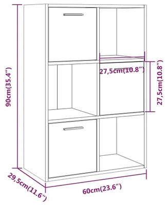 Produktbild von vidaXL Lagerschrank Grau Sonoma 60x29,5x90 cm