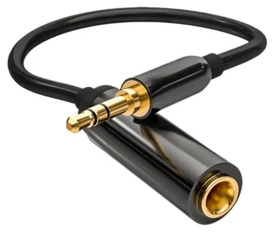 Zdjęcie produktu dla INF Czarny kabel audio 3.5 mm na 6.35 mm żeński adapter mikrofonowy 1 sztuka 1 mln