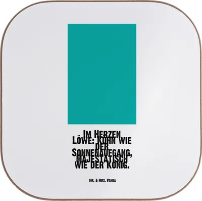 Produktbild von Mr. & Mrs. Panda Untersetzer Glas Löwe Astrologie - Weiß - Geschenk, Sternzeichen, für Gläser, gläseruntersetzer, Geburtstagsgeschenk, Coaster, Tierkreiszeichen