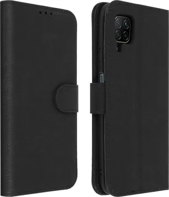 Produktbild von Avizar, Flip Cover Geldbörse, Klappetui Kunstleder für Huawei P40 Lite, Schwarz