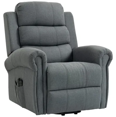 Productafbeelding van HOMCOM fauteuil met opstahulp, elektrische massagestoel met verstelbare rugleuning, grijs