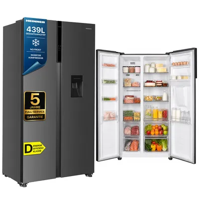 Produktbild von Heinner HSBS-HM439NFINVXWDD Side-by-Side Kühlschrank 439 L, Wasserspender, Smart & ECO, Edelstahl