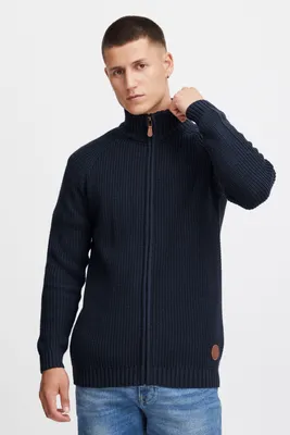 Produktbild von SOLID SDXenos Herren Strickjacke Cardigan Grobstrick Pullover mit Stehkragen 100% Baumwolle Regular fit