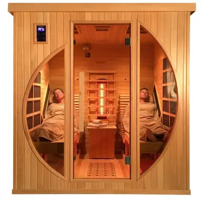 Produktbild von HECHT Infrarot Sauna Fantasy | 12 Heizstrahler | 3450 W | 180 x 180 x 190 cm | mit 2 Liegen