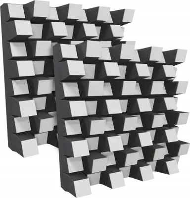 Two acoustic diffusers are shown against a white background.