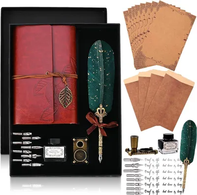 Produktbild von Cieex Vintage Schreibfeder Kalligraphie Set Bronze Ink Dip Pen